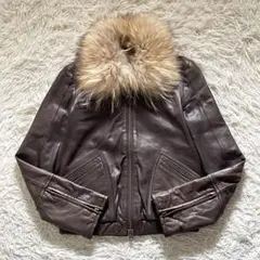 美品】goa レザーライダースジャケット ラクーンファー 3way