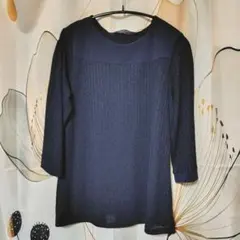 PURSUIT DE IDEAL 七分袖カットソー ネイビー