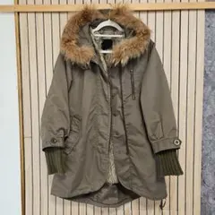❰ジーナシス❱カーキ ファー&インナー付きモッズコート