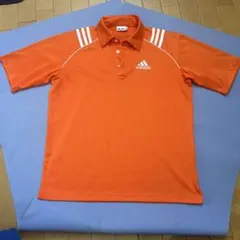 adidas オレンジ ポロシャツ M
