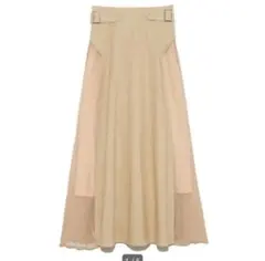 SNIDEL スイッチングプリーツドッキングスカート （ベージュ）