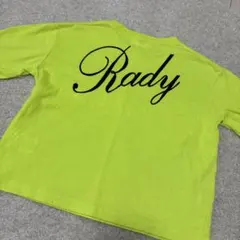 ちびRady バックロゴ カットソー ロンT ネオンイエロー