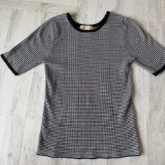 NANO universe ボーダー　半袖ニット