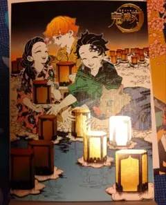 鬼滅の刃 原画展 箔押しイラストカードコレクション　炭治郎＆禰豆子＆善逸＆伊之助