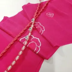 新品　正絹　振袖　帯揚げ帯締め　2点セット（ピンクラメ入り）