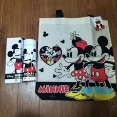ミッキー＆ミニー ボトル 、トートバッグ2点セット