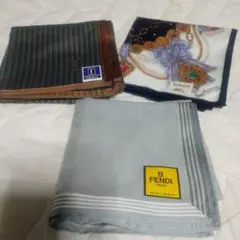 未使用新品バーバリーフェンディイブサンローラン ビンテージハンカチ3セット