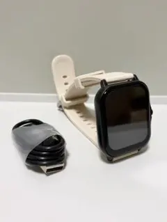 【一度使用】スマートウォッチ 温度環境アラート付 WW23007 ベージュ