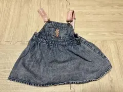 デニムスカート 90サイズ ピンクストラップ futafuta