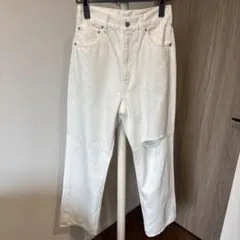 【beauty&youth】　ダメージジーンズ　ホワイト　Sサイズのサムネイル