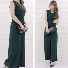 グリーンワンピ 二次会パンツドレス お呼ばれドレス
