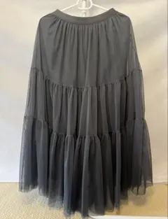 グレー シフォン ロングスカート Mサイズ