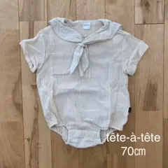 テータテート　ロンパース　セーラー襟　花柄