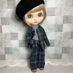 ブライスアウトフィット♡ブラックウオッチノーカラージャケットセットアップ