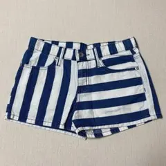 GU ストライプ　デニム　ショートパンツ