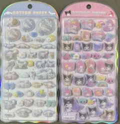 コットンパフィーシール マイメロディー　クロミ　シナモロール　サンリオ