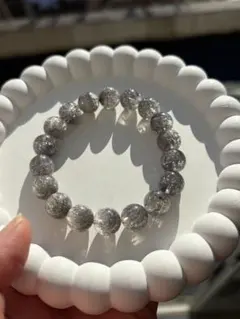 天然石　コッパークォーツ　ブレスレット　10ミリ　シルバー　エメストーン