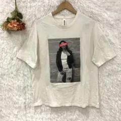 ★モディッシュガゼ★半袖プリントTシャツ【M】綿100% 写真英語 ホワイトのサムネイル