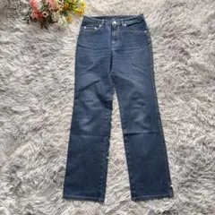 ビースリー　ジーンズライクストレートパンツ　【M】30　ブルー　ストレッチ