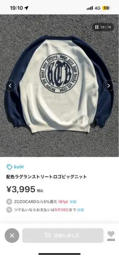 ストリートロゴビッグニットのサムネイル