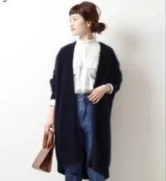 スピックアンドスパン　コットンシルクフリルブラウス　ホワイト