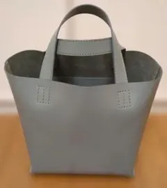 無印良品　ヌメ革ミニトートバッグ　ライトグレー