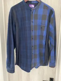 ノースフェイス パープルレーベル パッチワークネルシャツ LサイズNT3000N