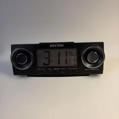 ブラック大音量目覚まし時計　RHYTHM 8RZ177のサムネイル