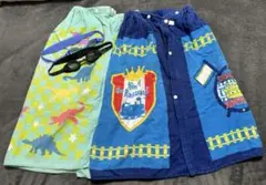 トーマス/恐竜柄ラップタオル キッズ と水中ゴーグル セット(2個)