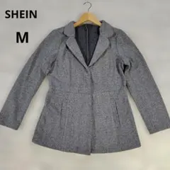 SHEIN 未使用 グレー ヘリンボーン コート【М】のサムネイル