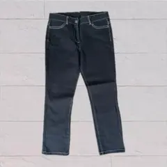 スキニーデニムパンツ 黒 ストレッチ 美脚 シンプル