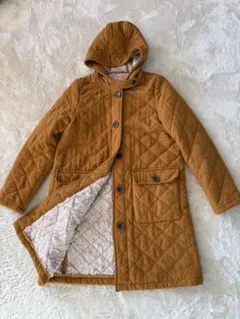 ビームスハート ウール キルティングコート裏地ボア マスタード