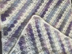 ハンドメイド　斜めボーダー　ブランケット