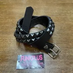 FUNKPLUS ピラミッドスタッズ 2連 黒 ベルト S 77～91ｃｍ　本革