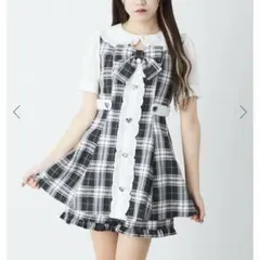 Ank Rouge チェックフリルコンビネゾン