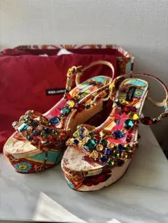 Dolce & Gabbana ビジューウェッジサンダルのサムネイル