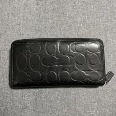 COACH ブラック 長財布 エンボスロゴ