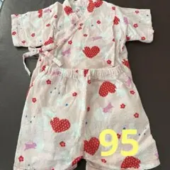 甚平 90cm うさぎ　花柄　ピンク