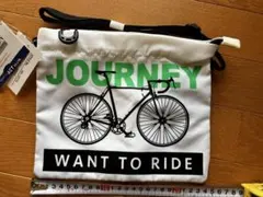 サコッシュ ホワイト 自転車柄