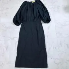 ユナイテッドアローズ ロング シャツワンピース ボリュームスリーブ ギャザー