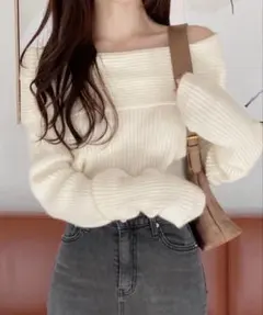 Riff オフショルニットトップス