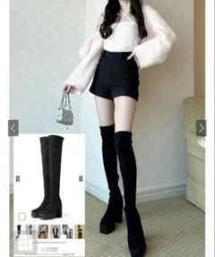 GRL チャンキーヒールニーハイブーツ［gd1174］23.5cmのサムネイル