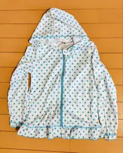 【美品】水玉模様 フード付きラッシュガード 130