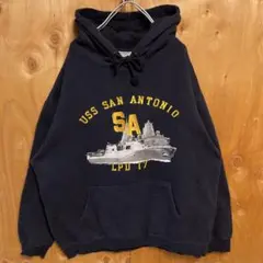 ドック型揚陸艦 サンアントニオ アメリカ海軍 戦艦 パーカー XL スウェット