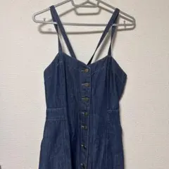 バックリボンマーメイドデニムジャンパースカート