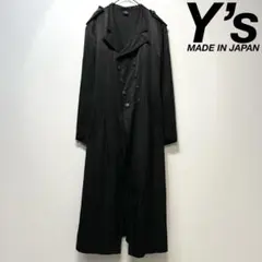 希少 ワイズ 上質 リネン 変形 ダブル Aライン デザイン チェスターコートのサムネイル