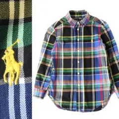 【極美品 キッズ用】ラルフローレン マドラスチェックシャツ　ボタンダウン