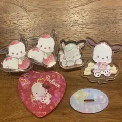サンリオ ポチャッコ ハート缶バッジ クリップ アクリルスタンド