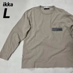 ikka GERRY コットン100% 長袖ロングTシャツ アイボリーブラウンLのサムネイル
