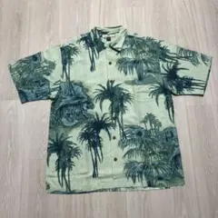 Tommy Bahama アロハシャツ シルク100% イエロー ハイビスカス柄